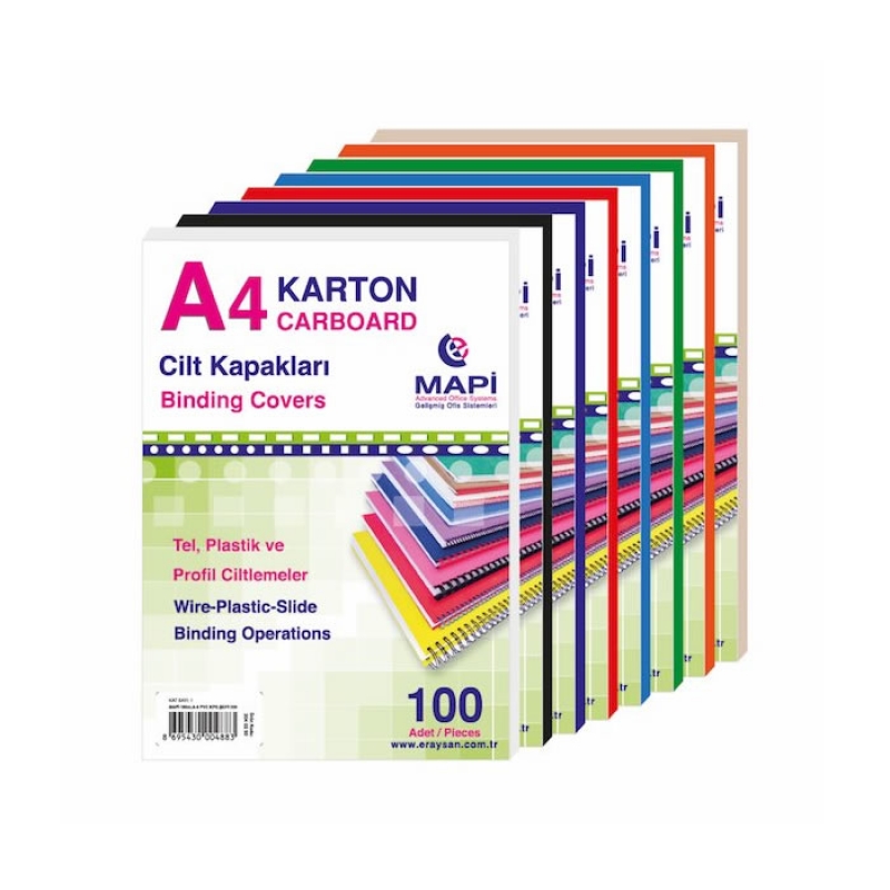 MAPİ CİLT K.A4 KARTON 250 GR BEYAZ 100LÜ 204 42 00