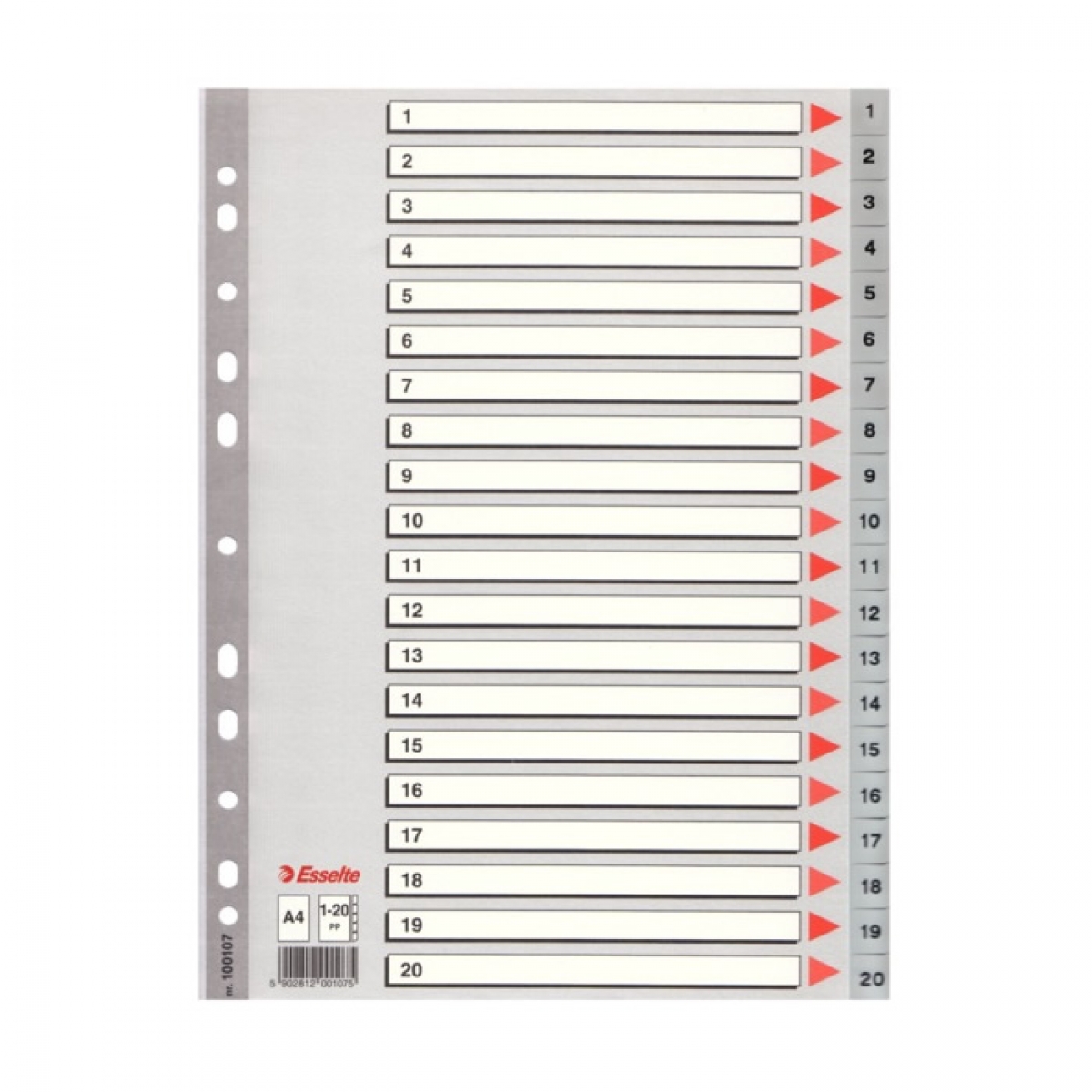 ESSELTE SEPARATÖR A4 1-20 RAKAM SLT-100107