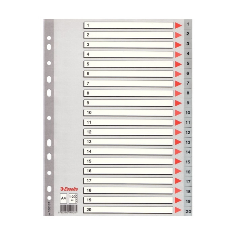 ESSELTE SEPARATÖR A4 1-20 RAKAM SLT-100107